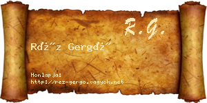 Réz Gergő névjegykártya